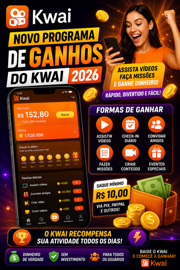 novo programa de ganhos do Kwai 2026 novo programa de ganhos do Kwai 2026