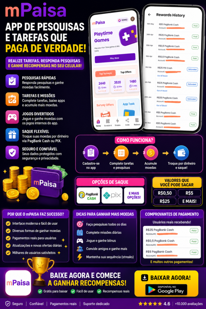 mPaisa: App de Pesquisas e Tarefas Que Está Chamando Atenção em 2026 1 image 18