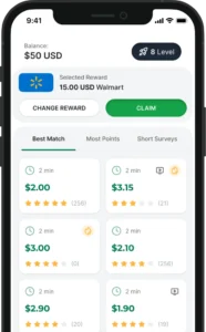 Painel do TopSurveys mostrando pesquisas e jogos disponíveis